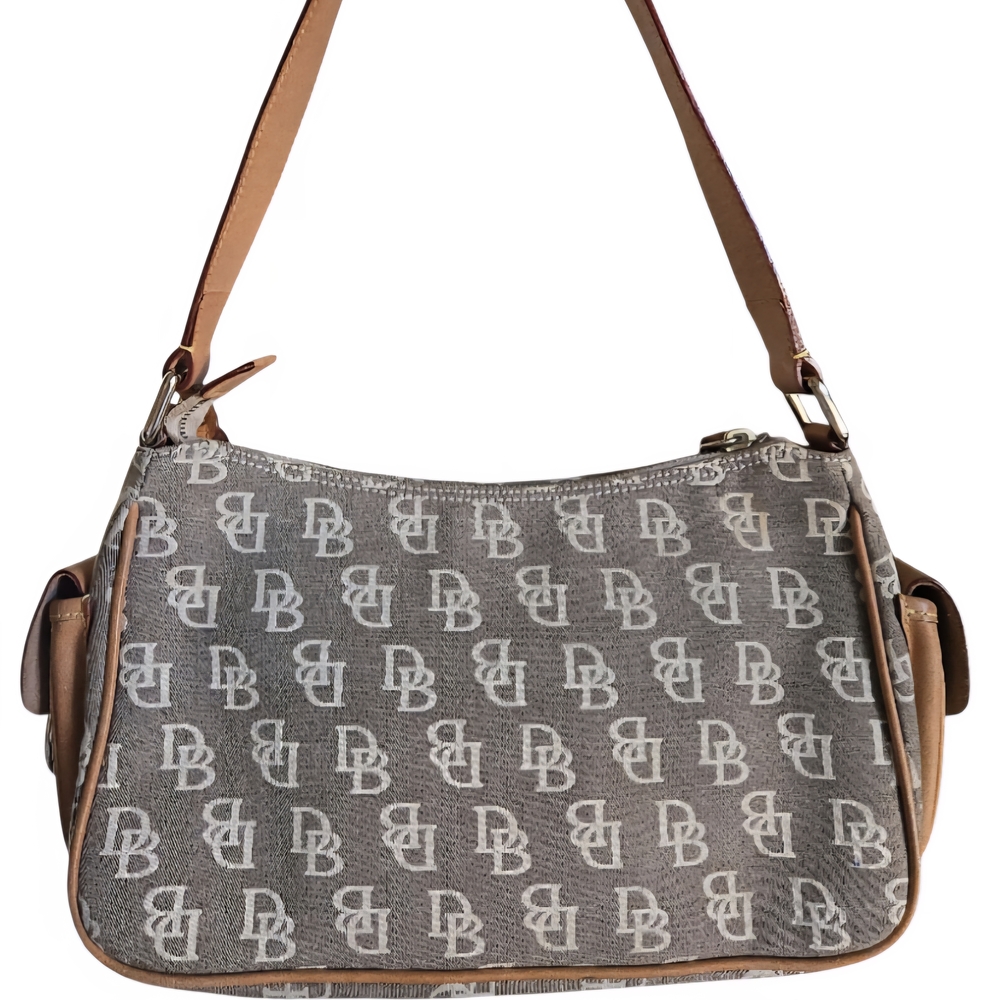 Dooney & Bourke Signature Vintage Hobo Buckle Double Pocket Shoulder Bag - Picture 4 of 15